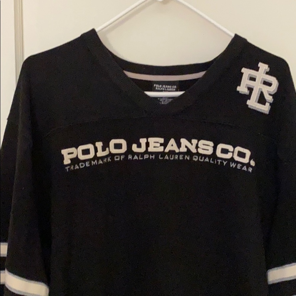 Vintage Polo jeans black & white sweater size: XL - Picture 2 of 10